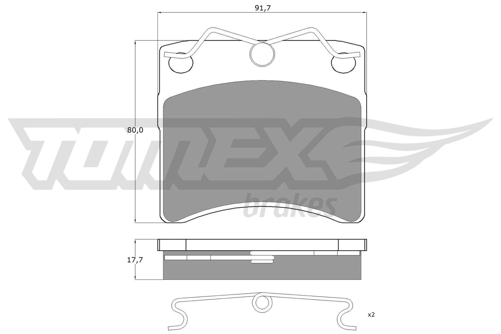 Sada brzdových platničiek kotúčovej brzdy TOMEX Brakes